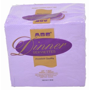 ABC Premium 3ply Dinner Serviette Lilac PKT