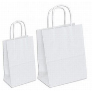 Paper Bag White Handles 355X240X120 (medium)