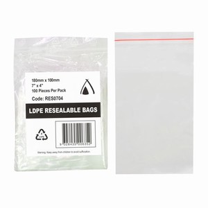 Bag LDPE Resealable 180x100mmx40um / 100