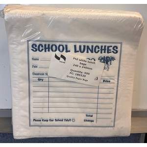 Paper Bag Printed 'School' White 240X240