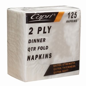 Napkin 2ply Dinner White 1/4 Fold / 1000