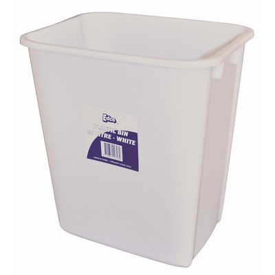 Bin Plastic Desk Waste 30L White