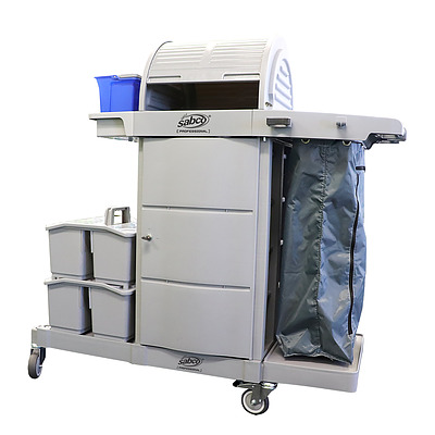 SABCO Lockable Janitors Cart with Hood