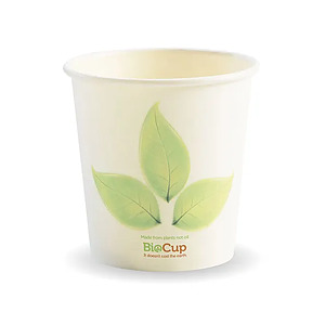 BioPak Biocup 4oz SW 62mm Leaf Design