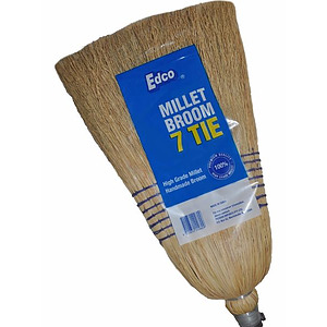 EDCO Millet Broom with Handle – 7 tie